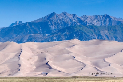 Blue-Sky;Colorado;Desert;Dunes;Erosion;Greater-Sand-Dunes-National-Park;Landscap