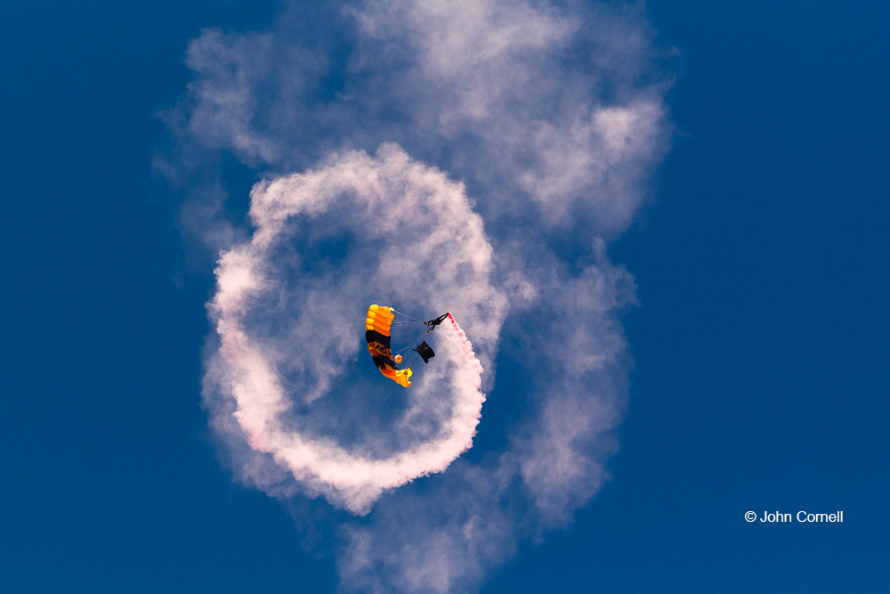 2017;Airplane;Airshow;Army Golden Knights Parachute Team;Blue Sky;Minden;Minden Nevada Airshow;aerobatics;aviation;flight;flying;parachute;smoke trail
