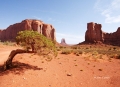 Monument-Valley;Navajo-Indian-Reservation;North-Window;Red-Rocks;Blue-Sky;Desert