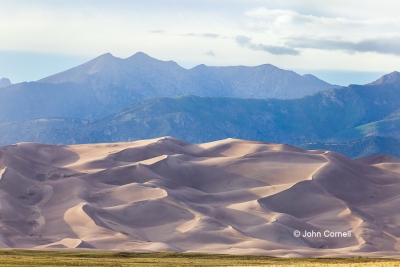Blue-Sky;Colorado;Desert;Dunes;Erosion;Greater-Sand-Dunes-National-Park;Landscap