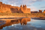 Arches-National-Park;Courthouse-Towers;Courthouse-Wash;Erosion;Red-Rocks;Reflect